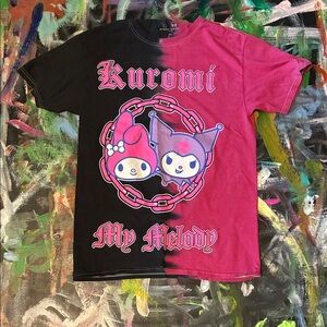Sanrio Kuromi My Melody Kids T-Shirt - Black and Pink